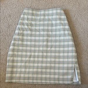 Plaid Green and White Ann Taylor Women's Skirt